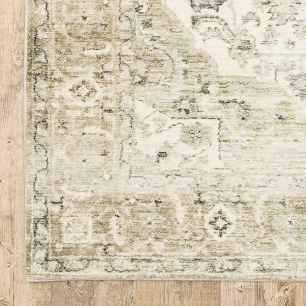 Oriental Weavers Savoy Elegant Distressed Traditional Area Rug In Soft Microfiber With Muted Tonal Colors Tan,Ivory Polyester S28108061243st