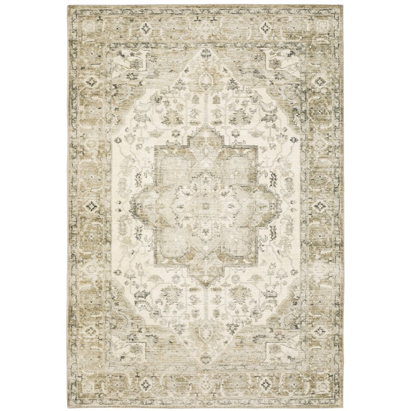 Oriental Weavers Savoy Elegant Distressed Traditional Area Rug In Soft Microfiber With Muted Tonal Colors Tan,Ivory Polyester S28108160220st