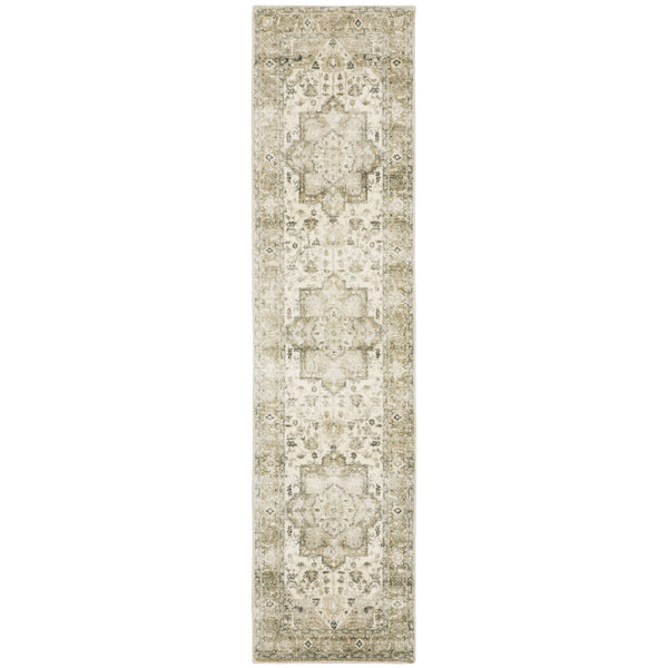 Oriental Weavers Savoy Elegant Distressed Traditional Area Rug In Soft Microfiber With Muted Tonal Colors Tan,Ivory Polyester S28108061243st