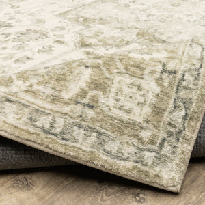 Oriental Weavers Savoy Elegant Distressed Traditional Area Rug In Soft Microfiber With Muted Tonal Colors Tan,Ivory Polyester S28108061243st