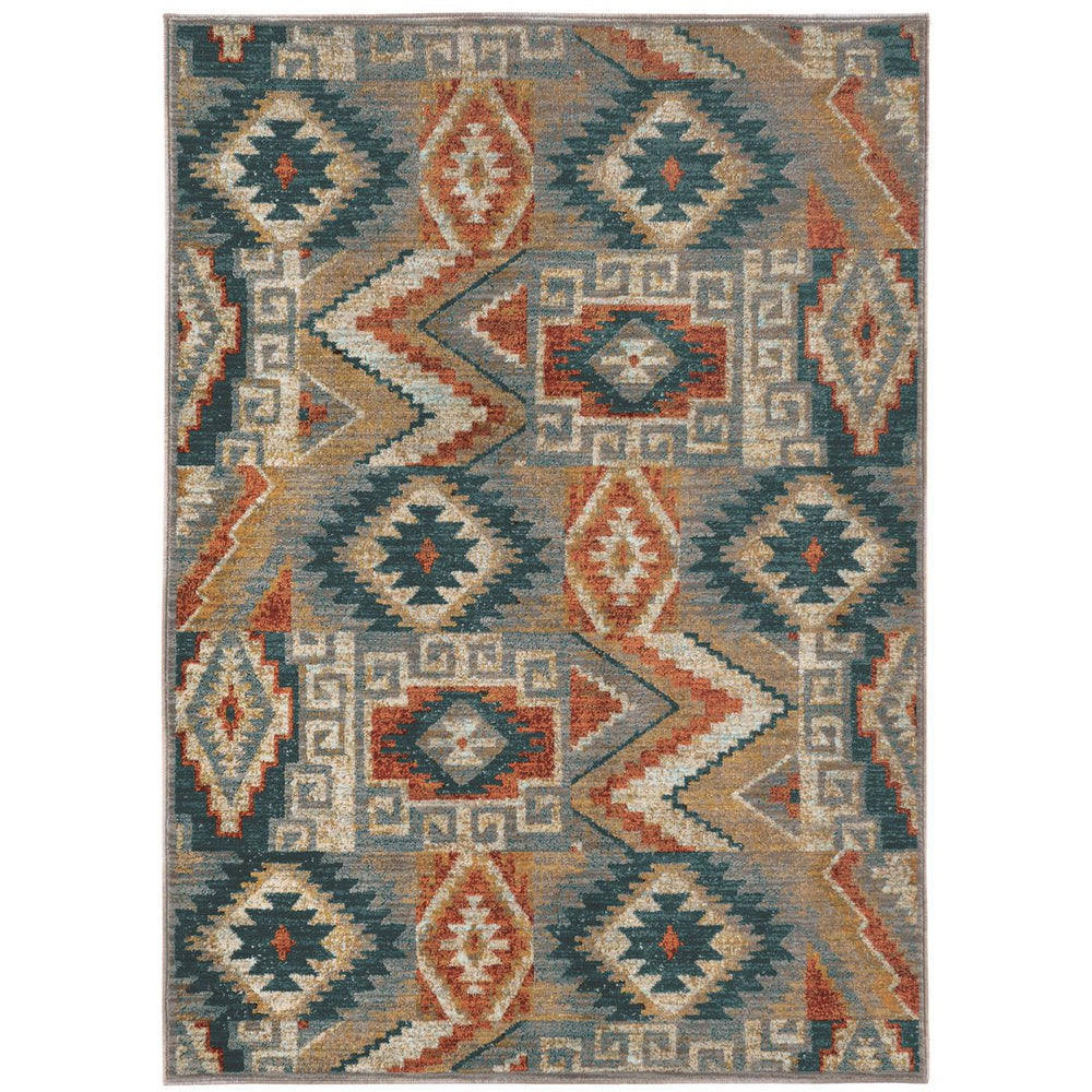 Oriental Weavers Sedona 5937d Blue/Multi Indoor Area Rug - Vibrant Earth Tones, Durable Design, 3'10" X 5'5" Blue,Multi Polypropylene S5937d117165st