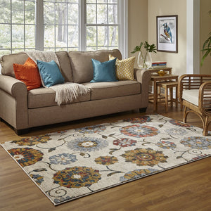 Oriental Weavers Sedona Indoor Area Rug - Vibrant Earth-inspired Colors With Durable Design For Stylish Homes Ivory,Multi Polypropylene S6361a056091st