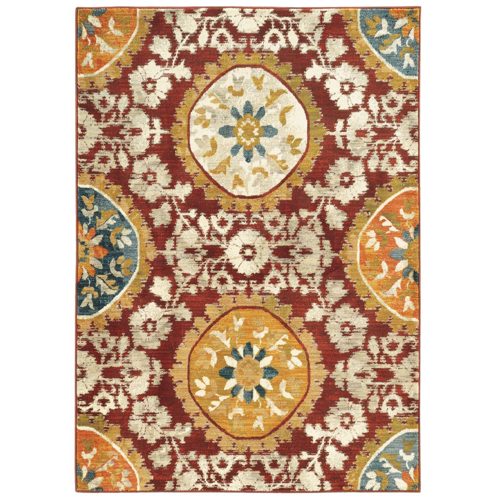 Oriental Weavers Sedona Indoor Area Rug - Vibrant Earth-inspired Colors For Stylish Home Decor And Durability Red,Gold Polypropylene S6366a117165st