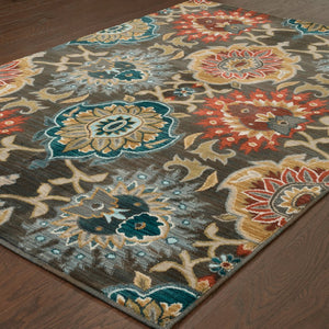 Oriental Weavers Sedona Indoor Area Rug - Vibrant Earth-inspired Design In Deep Teal, Saffron Gold, And Red Brown,Multi Polypropylene S6369d056091st