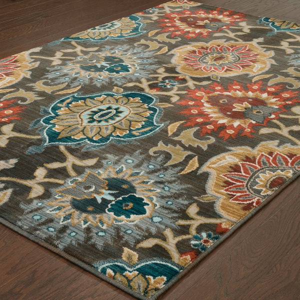 Oriental Weavers Sedona Indoor Area Rug - Vibrant Earth-inspired Design In Deep Teal, Saffron Gold, And Red Brown,Multi Polypropylene S6369d056091st