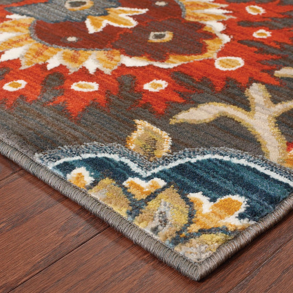 Oriental Weavers Sedona Indoor Area Rug - Vibrant Earth-inspired Design In Deep Teal, Saffron Gold, And Red Brown,Multi Polypropylene S6369d056091st