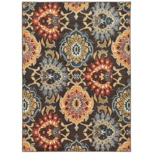 Oriental Weavers Sedona Indoor Area Rug - Vibrant Earth-inspired Design In Deep Teal, Saffron Gold, And Red Brown,Multi Polypropylene S6369d056091st