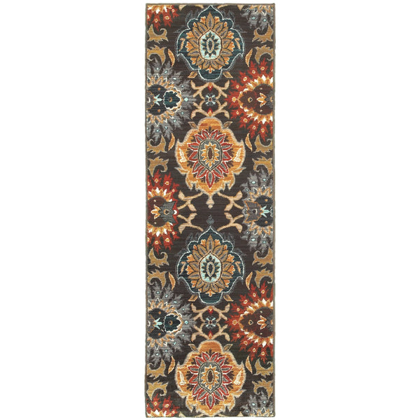 Oriental Weavers Sedona Indoor Area Rug - Vibrant Earth-inspired Design In Deep Teal, Saffron Gold, And Red Brown,Multi Polypropylene S6369d068230st