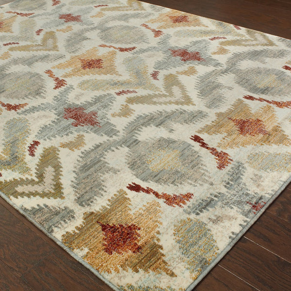 Oriental Weavers Sedona Area Rug - Vibrant Earth-inspired Design With Deep Hues - Durable & Stylish Home Accent Ivory,Grey Polypropylene S6371c117165st