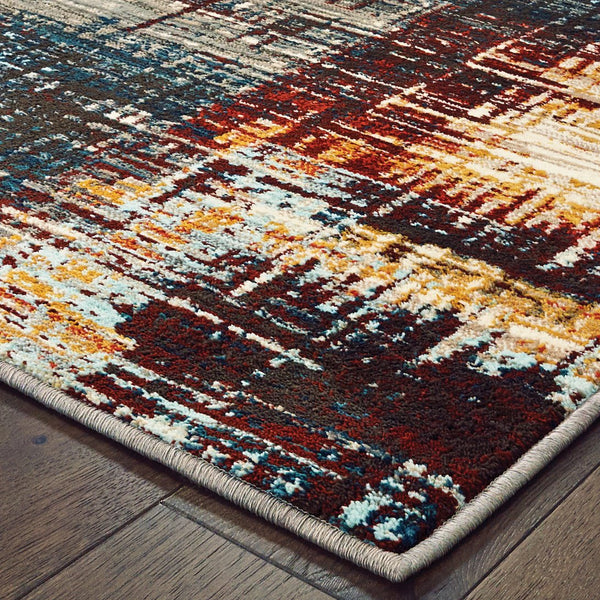 Oriental Weavers Sedona Indoor Area Rug - Vibrant Color Palette With Rich Teal, Saffron Gold & Carnelian Red Design Blue,Gold Polypropylene S9584a117165st