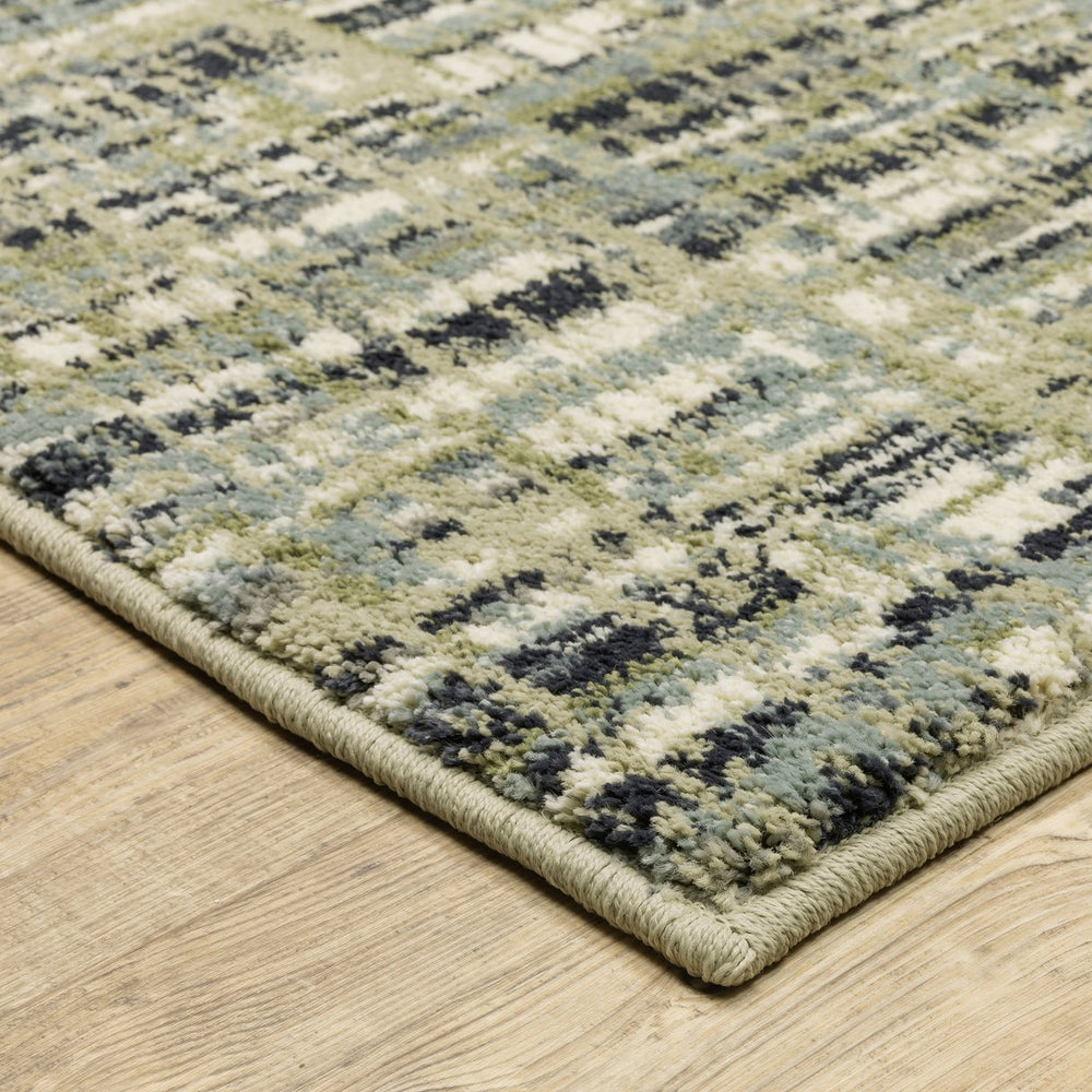 Oriental Weavers Seneca Indoor Area Rug - Luxurious High Pile With Modern Geometric Designs In Soft Tones Green,Blue Polypropylene Sse01a067230st