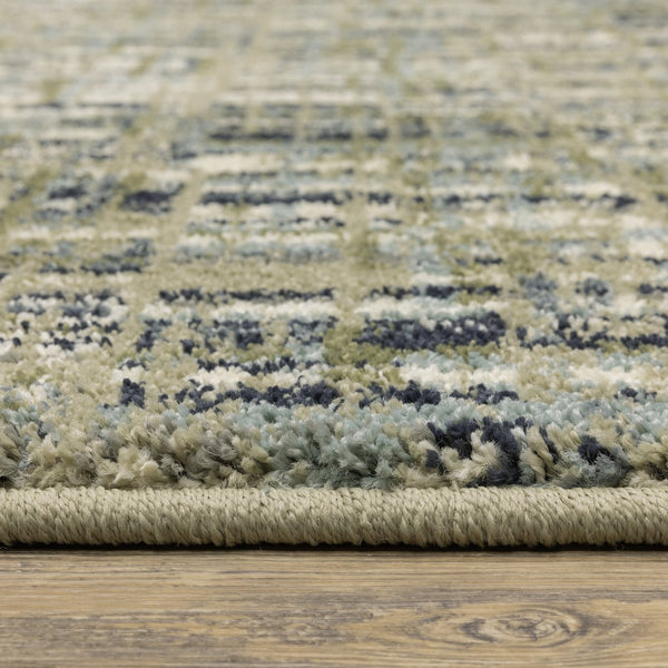 Oriental Weavers Seneca Indoor Area Rug - Luxurious High Pile With Modern Geometric Designs In Soft Tones Green,Blue Polypropylene Sse01a117165st