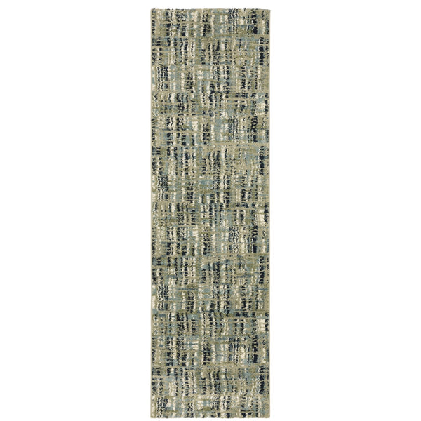 Oriental Weavers Seneca Indoor Area Rug - Luxurious High Pile With Modern Geometric Designs In Soft Tones Green,Blue Polypropylene Sse01a067230st