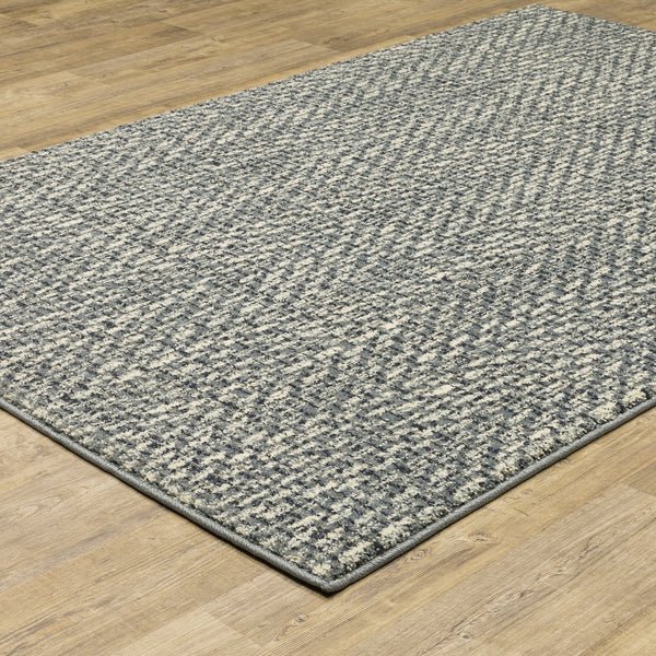 Oriental Weavers Seneca Indoor Area Rug - Modern High Pile Design In Soft Textured Polypropylene For Cozy Spaces Blue,Ivory Polypropylene Sse02a061091st