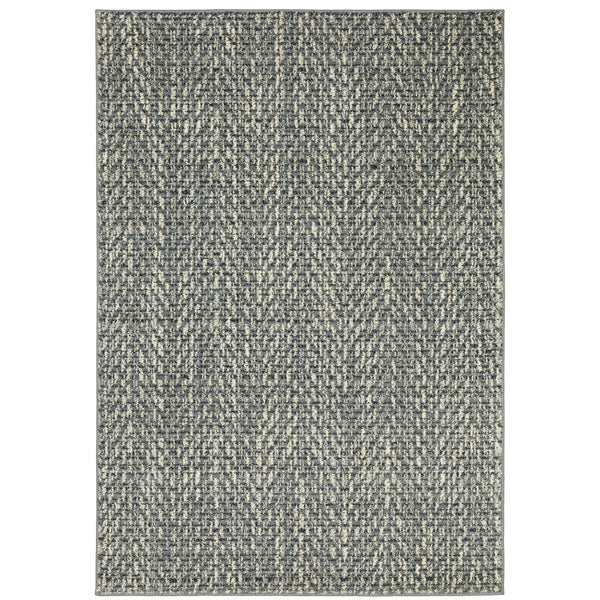 Oriental Weavers Seneca Indoor Area Rug - Modern High Pile Design In Soft Textured Polypropylene For Cozy Spaces Blue,Ivory Polypropylene Sse02a061091st