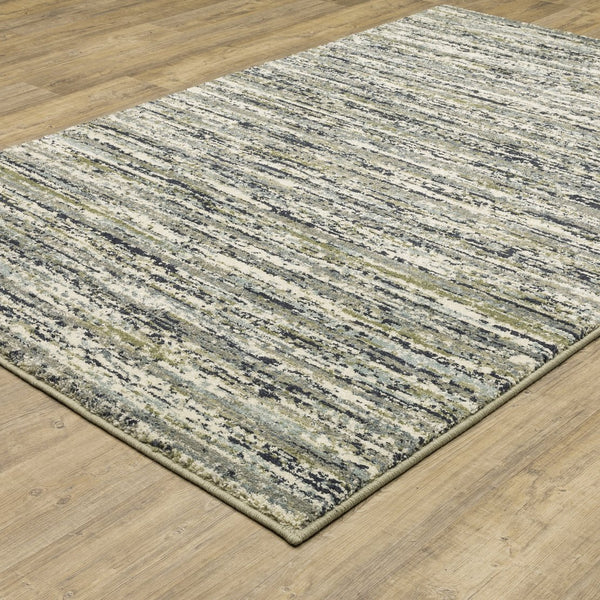 Oriental Weavers Seneca Area Rug - Modern High Pile Design In Soft Textured Shades Of Black, Ivory, And Gray Tones Blue,Green Polypropylene Sse04a160220st