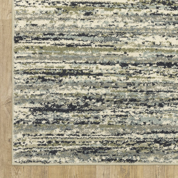 Oriental Weavers Seneca Area Rug - Modern High Pile Design In Soft Textured Shades Of Black, Ivory, And Gray Tones Blue,Green Polypropylene Sse04a160220st