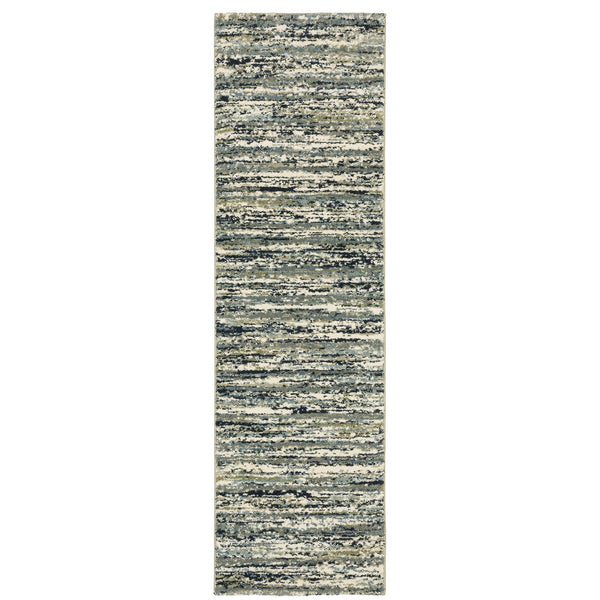 Oriental Weavers Seneca Area Rug - Modern High Pile Design In Soft Textured Shades Of Black, Ivory, And Gray Tones Blue,Green Polypropylene Sse04a067230st