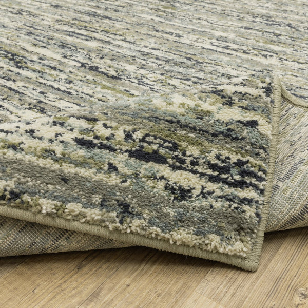 Oriental Weavers Seneca Area Rug - Modern High Pile Design In Soft Textured Shades Of Black, Ivory, And Gray Tones Blue,Green Polypropylene Sse04a160220st