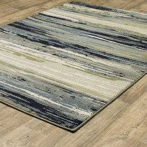 Oriental Weavers Seneca Soft And Stylish Indoor Area Rug With High Pile, Modern Geometric Design For Cozy Spaces Blue,Green Polypropylene Sse09a160220st