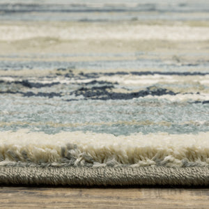 Oriental Weavers Seneca Soft And Stylish Indoor Area Rug With High Pile, Modern Geometric Design For Cozy Spaces Blue,Green Polypropylene Sse09a067230st