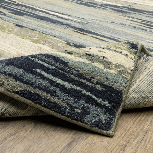 Oriental Weavers Seneca Soft And Stylish Indoor Area Rug With High Pile, Modern Geometric Design For Cozy Spaces Blue,Green Polypropylene Sse09a067230st