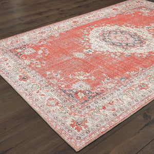 Oriental Weavers Sofia Distressed Traditional Area Rug - Antique Style With Modern Colors Perfect For Any Room Red,Grey Polyester S85810053080st