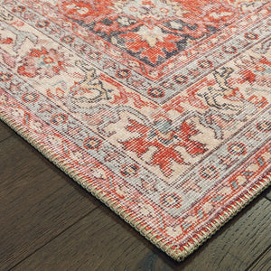 Oriental Weavers Sofia Distressed Traditional Area Rug - Antique Style With Modern Colors Perfect For Any Room Red,Grey Polyester S85810053080st