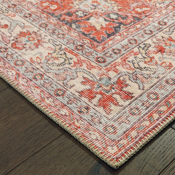 Oriental Weavers Sofia Distressed Traditional Area Rug - Antique Style With Modern Colors Perfect For Any Room Red,Grey Polyester S85810053080st