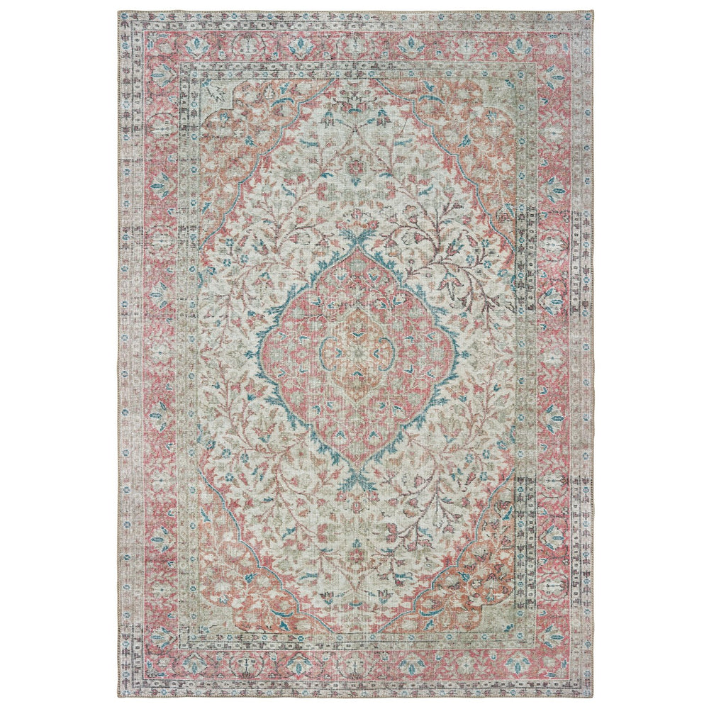 Oriental Weavers Sofia Antique-style Indoor Area Rug – Distressed Traditional Design With Elegant Blanket Stitch Finish Ivory,Pink Polyester S85812160230st
