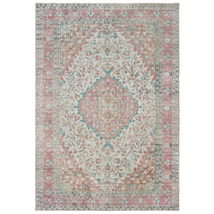Oriental Weavers Sofia Antique-style Indoor Area Rug – Distressed Traditional Design With Elegant Blanket Stitch Finish Ivory,Pink Polyester S85812160230st