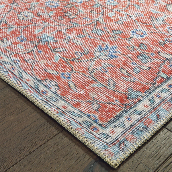 Oriental Weavers Sofia Antique-inspired Indoor Area Rug - Distressed Traditional Style With Modern Color Palette Red,Blue Polyester S85813130190st