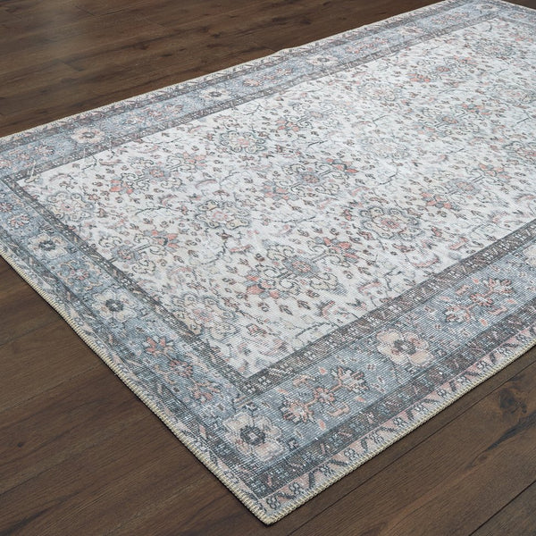 Oriental Weavers Sofia Antique-style Indoor Area Rug In Distressed Traditional Patterns For Timeless Home Elegance Ivory,Blue Polyester S85814130190st
