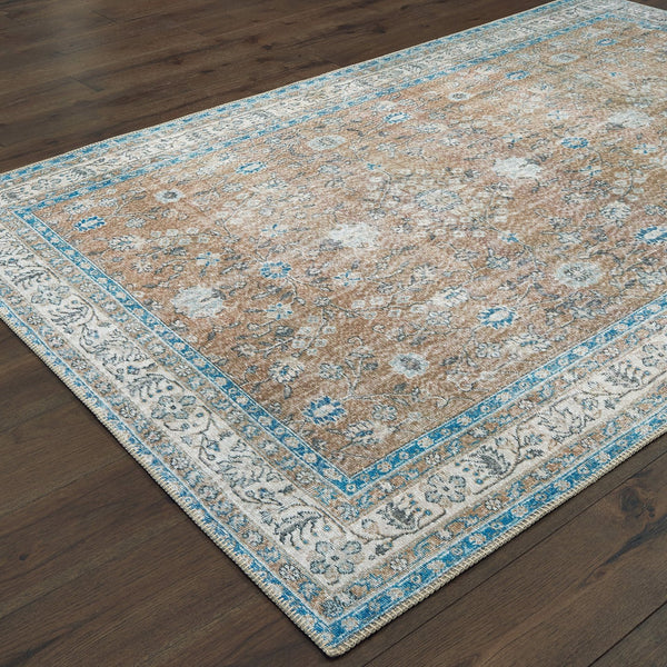 Oriental Weavers Sofia Antique-inspired Indoor Area Rug With Distressed Patterns For Elegant Home Décor Upgrade Gold,Blue Polyester S85818130190st