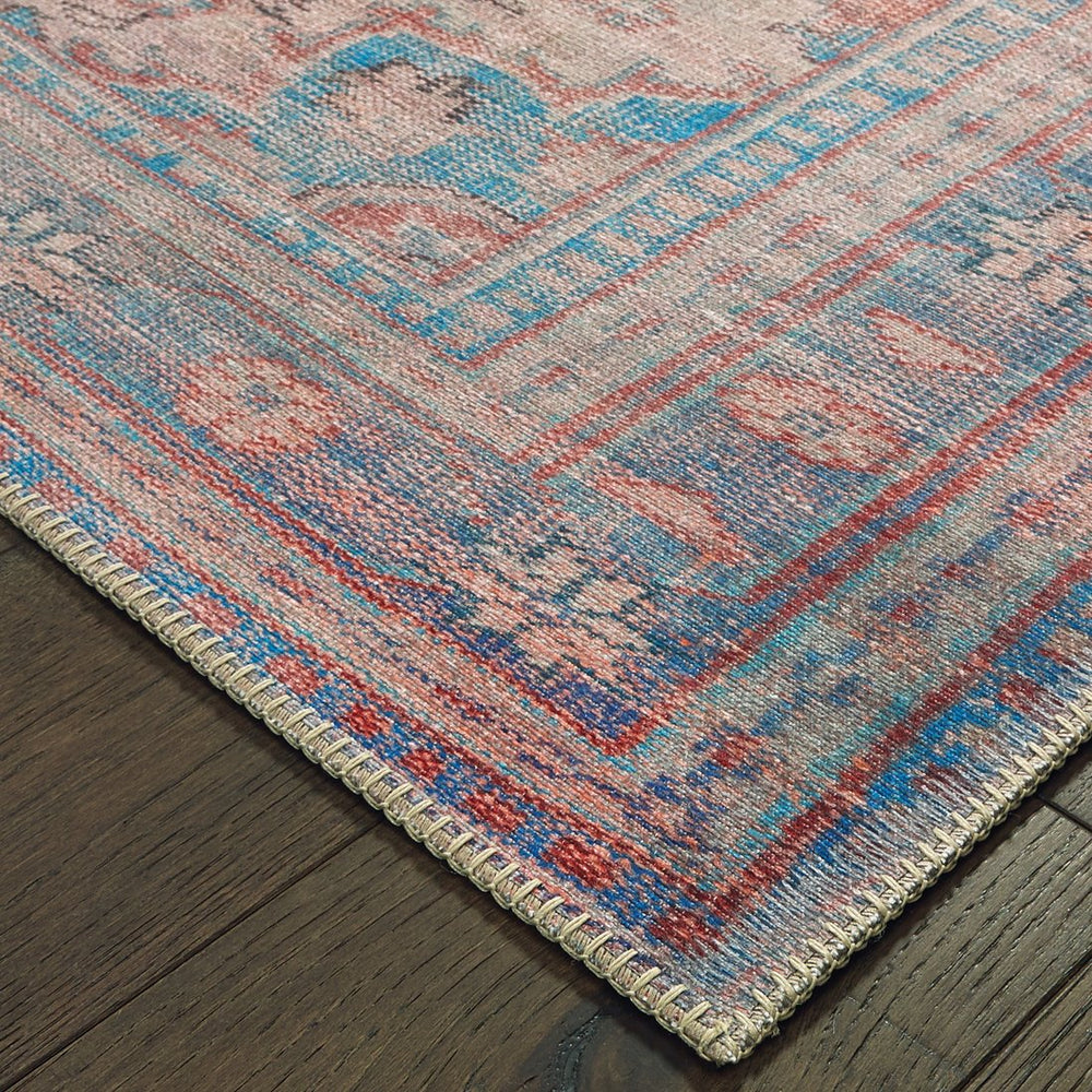 Oriental Weavers Sofia Vintage-inspired Hand-knotted Indoor Area Rug – Distressed Patterns For Timeless Elegance Red,Blue Polyester S85819053080st