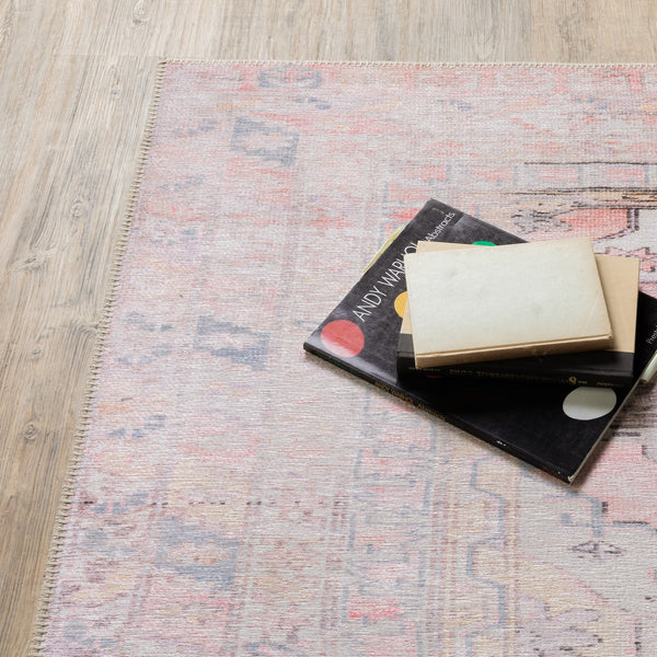 Oriental Weavers Sofia Antique-inspired Indoor Area Rug - Distressed Traditional Patterns With Elegant Stitching Pink,Blue Polyester S85820130190st