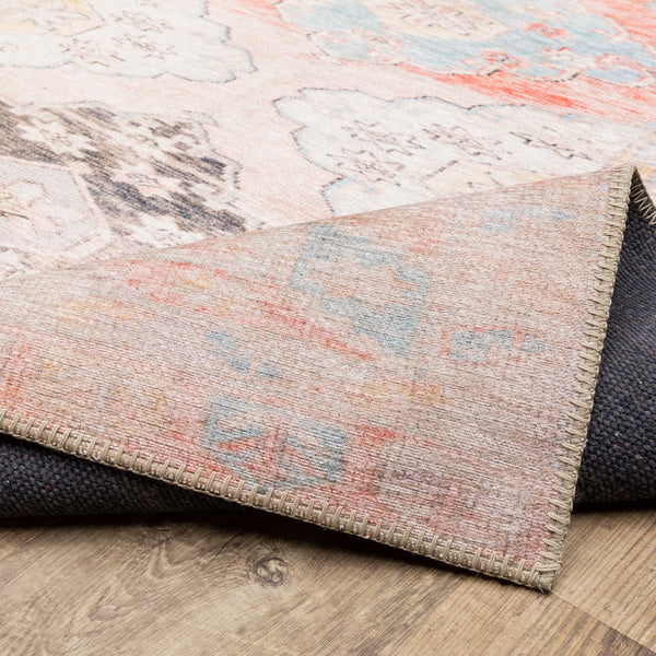 Oriental Weavers Sofia Antique-inspired Indoor Area Rug - Distressed Traditional Patterns With Elegant Stitching Pink,Blue Polyester S85820130190st