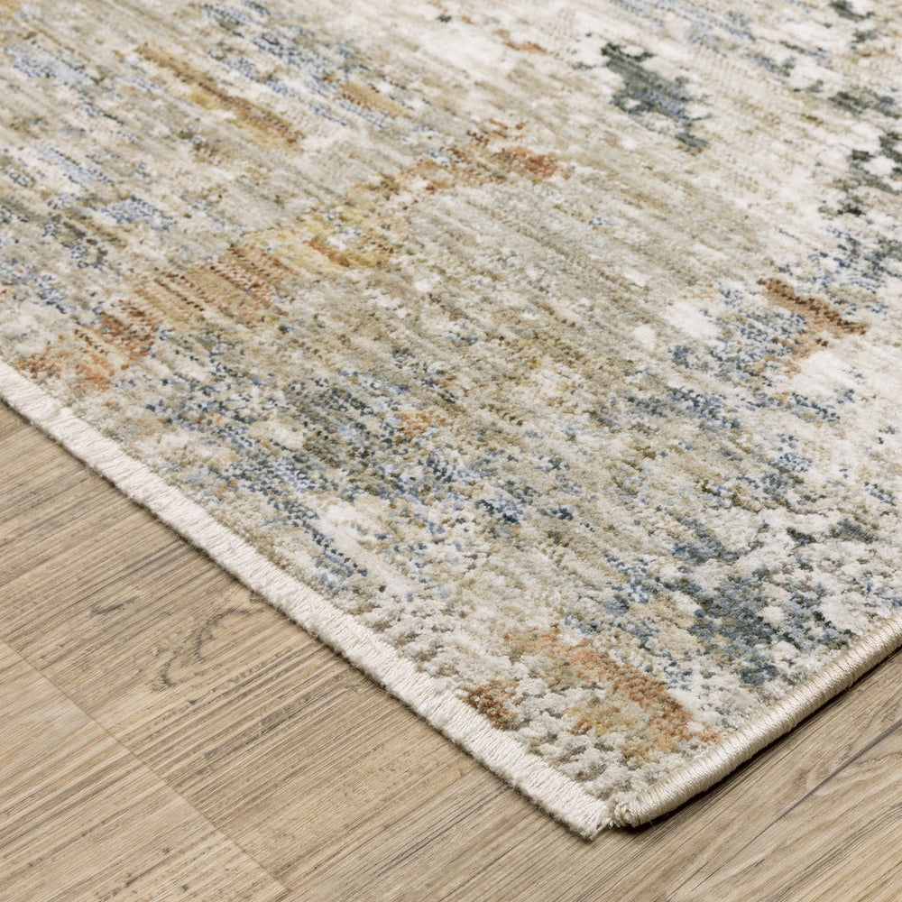 Oriental Weavers Soho Beige/Rust Indoor Area Rug – Soft, Modern Abstract Design In Warm Neutrals And Blues Beige,Rust Polyester Ssoh08300387st