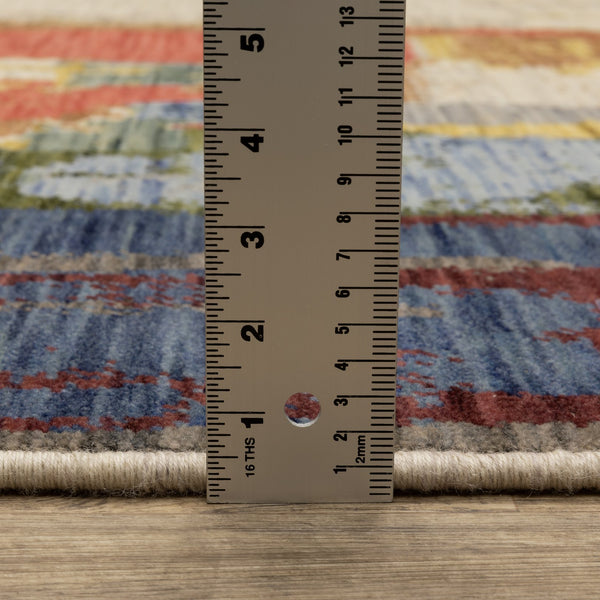 Oriental Weavers Soleri Indoor Area Rug - Modern Abstract Design In Vibrant Shades Of Pink, Blue, And Gold Multi,Pink Wool Ssol02078370st