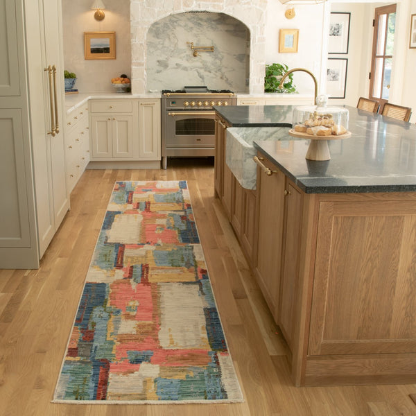 Oriental Weavers Soleri Indoor Area Rug - Modern Abstract Design In Vibrant Shades Of Pink, Blue, And Gold Multi,Pink Wool Ssol02078370st