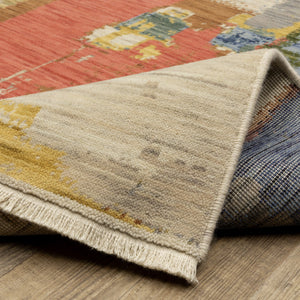 Oriental Weavers Soleri Indoor Area Rug - Modern Abstract Design In Vibrant Shades Of Pink, Blue, And Gold Multi,Pink Wool Ssol02078370st