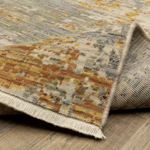 Oriental Weavers Soleri Modern Abstract Area Rug - Vibrant Colors, Soft Wool Blend, Cotton Fringe, Made In Egypt Beige,Gold Wool Ssol03300394st