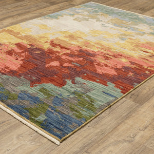 Oriental Weavers Soleri Indoor Area Rug - Vibrant Abstract Design In Colorful Shades, Luxurious Wool Blend Craftsmanship Beige,Multi Wool Ssol04060092st