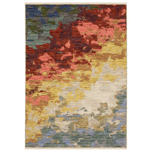 Oriental Weavers Soleri Indoor Area Rug - Vibrant Abstract Design In Colorful Shades, Luxurious Wool Blend Craftsmanship Beige,Multi Wool Ssol04060092st