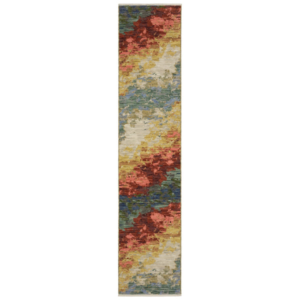 Oriental Weavers Soleri Indoor Area Rug - Vibrant Abstract Design In Colorful Shades, Luxurious Wool Blend Craftsmanship Beige,Multi Wool Ssol04078370st