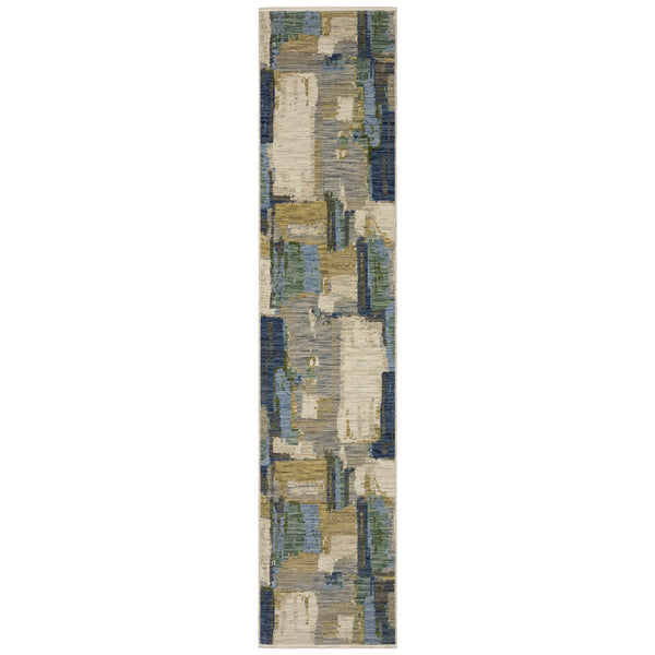 Oriental Weavers Soleri Modern Abstract Indoor Area Rug In Vibrant Shades - Luxurious Space-dyed Wool Blend Design Blue,Green Wool Ssol05078370st