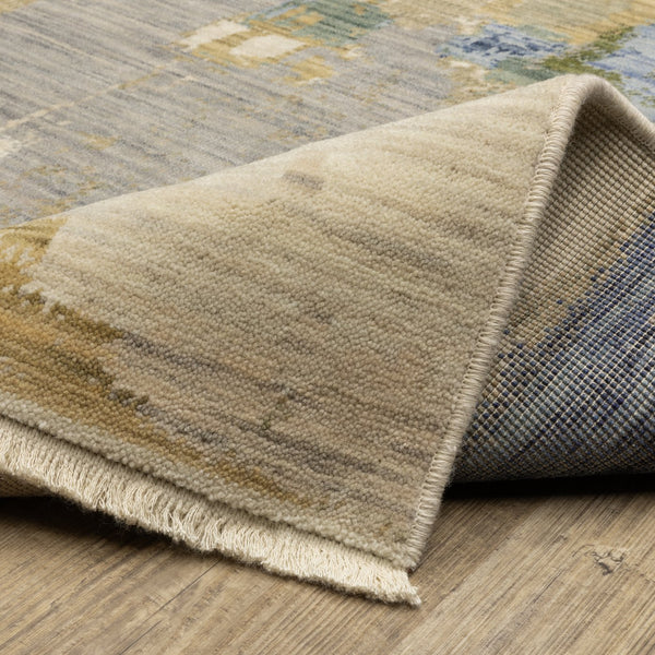 Oriental Weavers Soleri Modern Abstract Indoor Area Rug In Vibrant Shades - Luxurious Space-dyed Wool Blend Design Blue,Green Wool Ssol05060092st