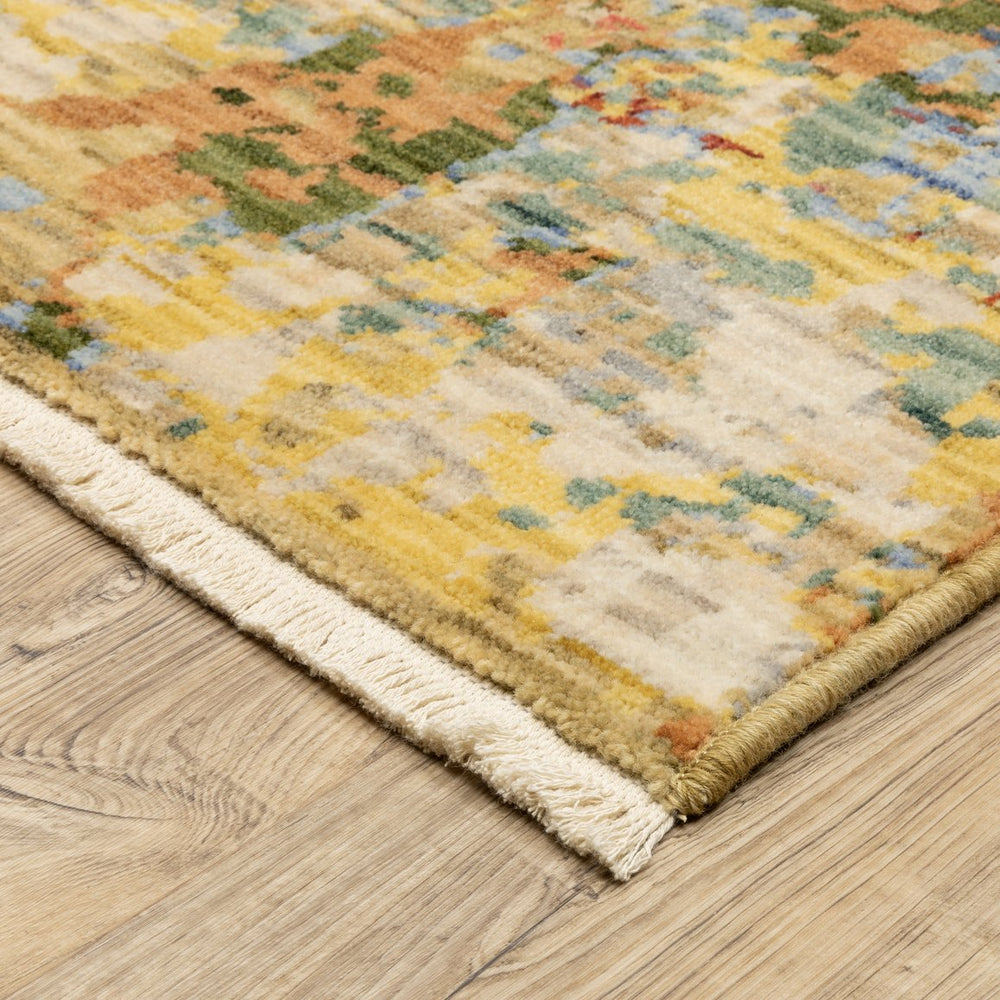 Oriental Weavers Soleri Modern Abstract Area Rug With Vibrant Colors In Wool Blend, Stylish Cotton Fringe, Made In Egypt Beige,Multi Wool Ssol06160235st
