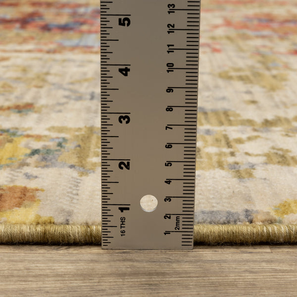 Oriental Weavers Soleri Modern Abstract Area Rug With Vibrant Colors In Wool Blend, Stylish Cotton Fringe, Made In Egypt Beige,Multi Wool Ssol06160235st