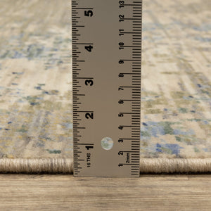 Oriental Weavers Soleri Indoor Area Rug With Vibrant Abstract Design, Soft Wool Blend, And Elegant Cotton Fringe Beige,Blue Wool Ssol07200296st